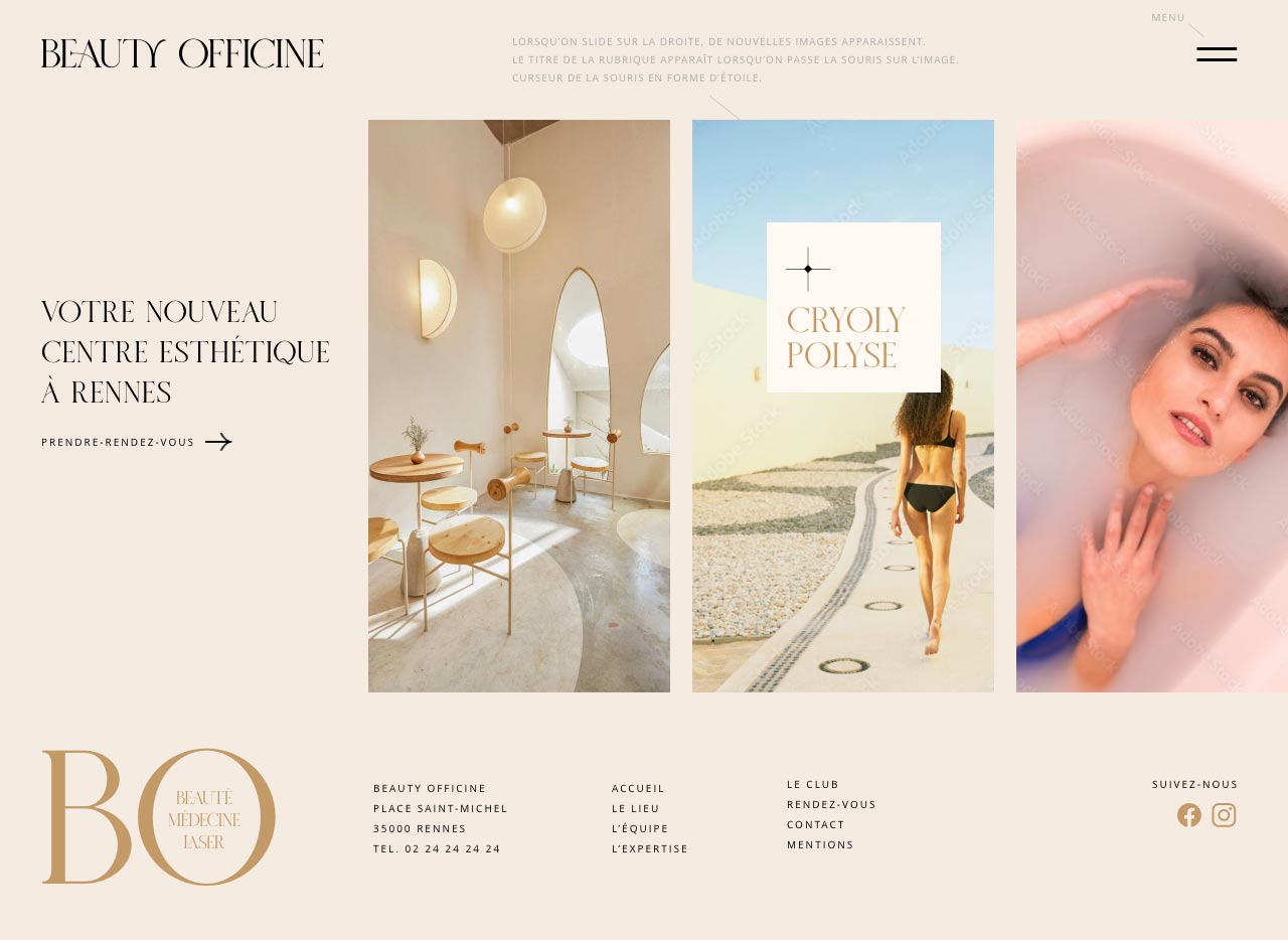 Proposition de maquette web pour Beauty Officine
