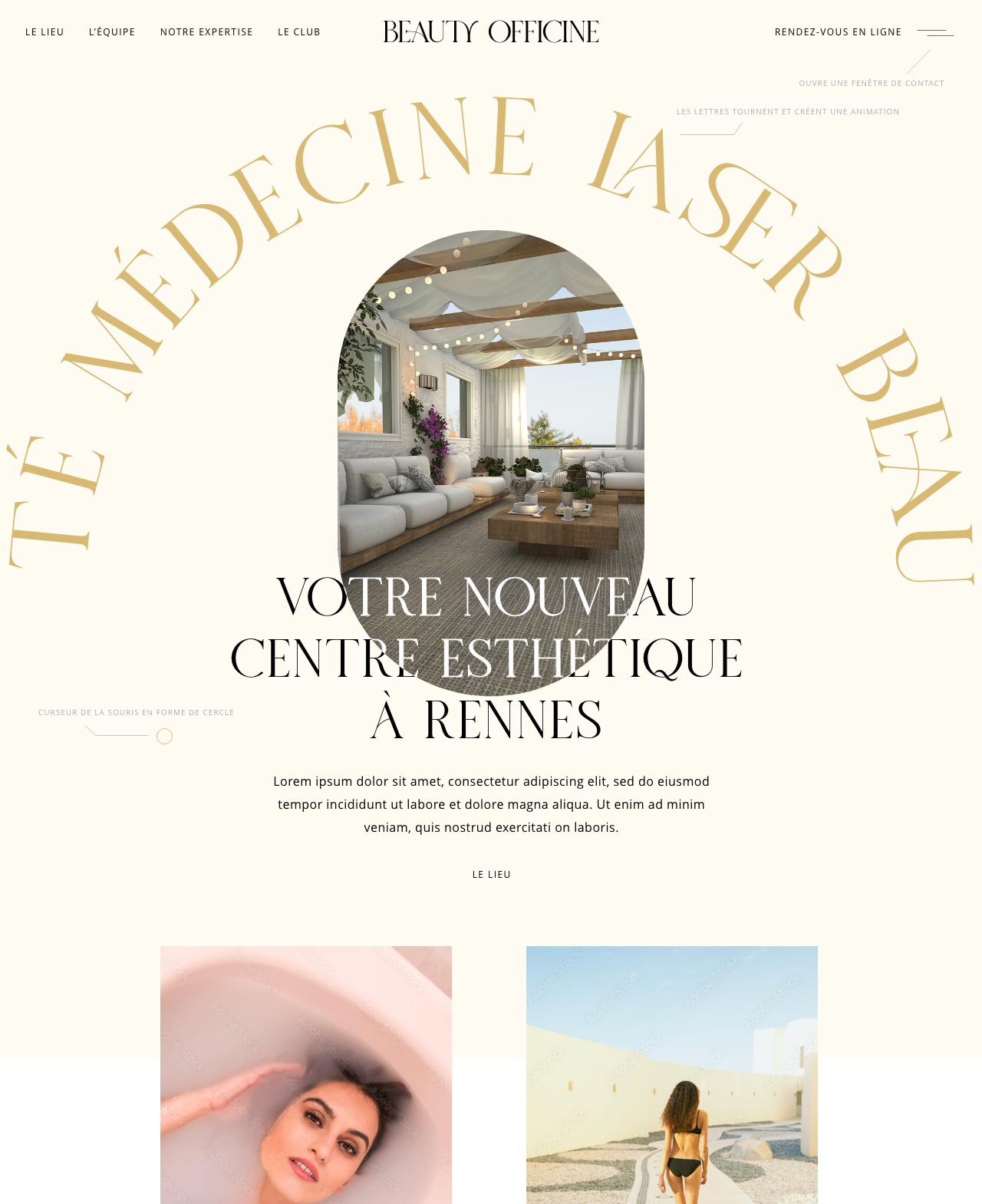 Proposition de maquette web pour Beauty Officine